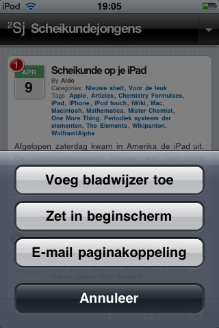 Scheikundejongens icoon op iPhone/iPod